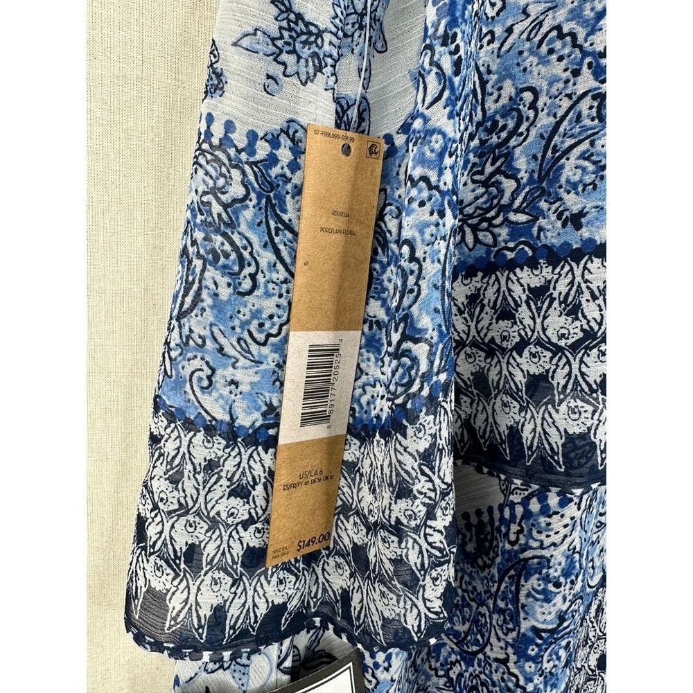 RACHEL Rachel Roy Women's Floral Printed Asymmetrical Chiffon Dress Size 6 Blue - Picture 5 of 8